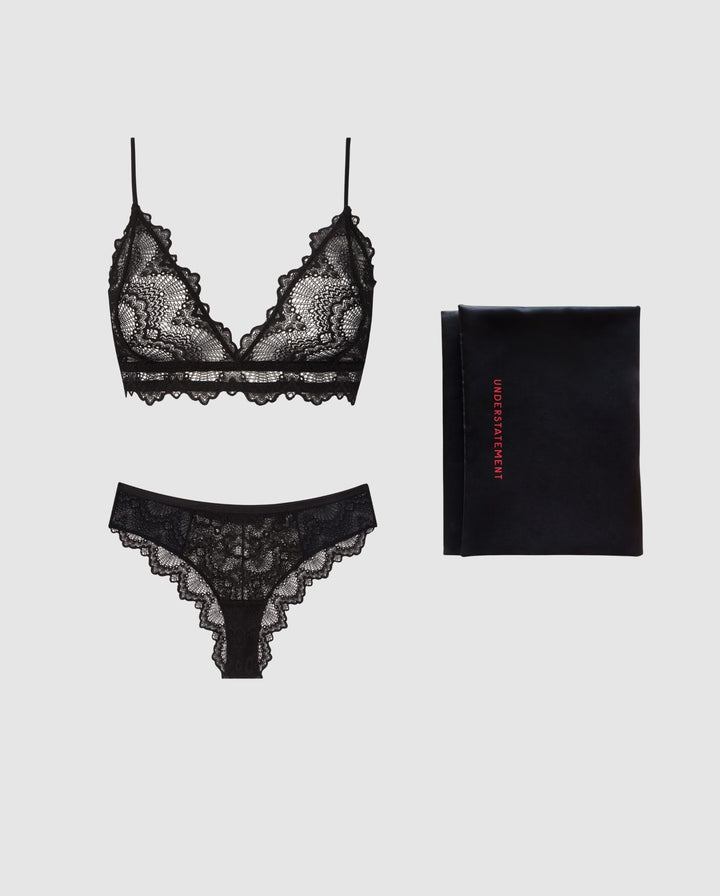 Minimalist Black Lace Set