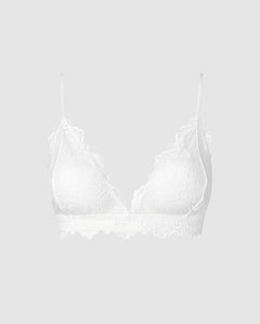 Lace Triangle Bralette Off White