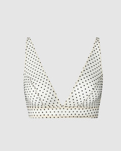 Mesh Plunge Bralette Cream/Black