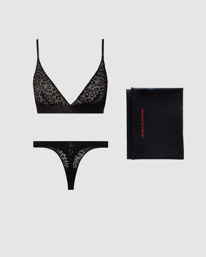 Spicy Black Leopard Mesh Set