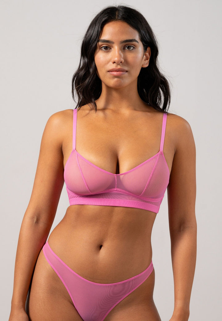 Mesh Balconette Candy Pink