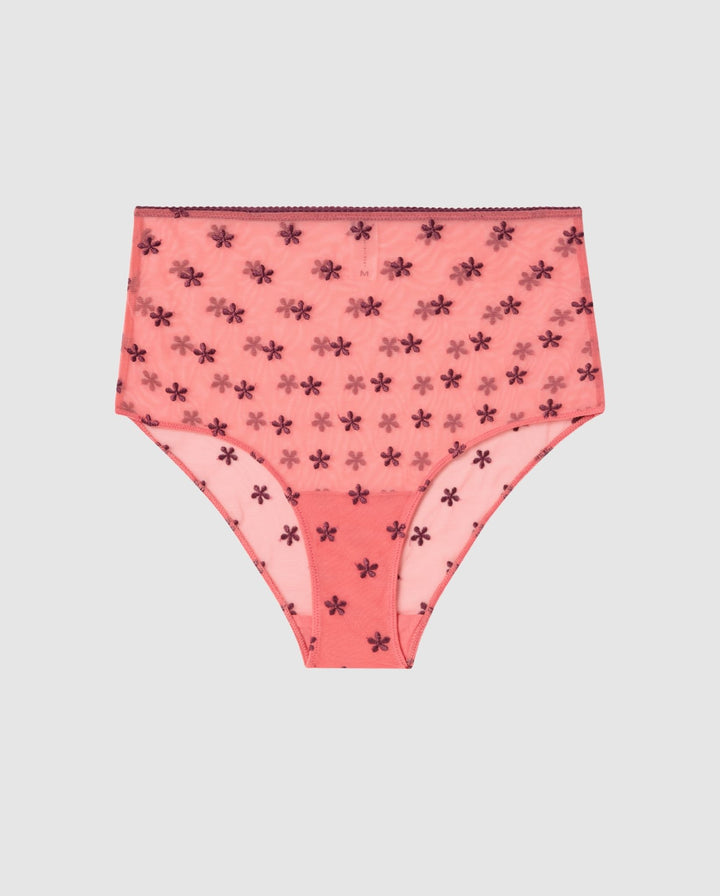 Mesh Highwaist Briefs Coral/Cherry