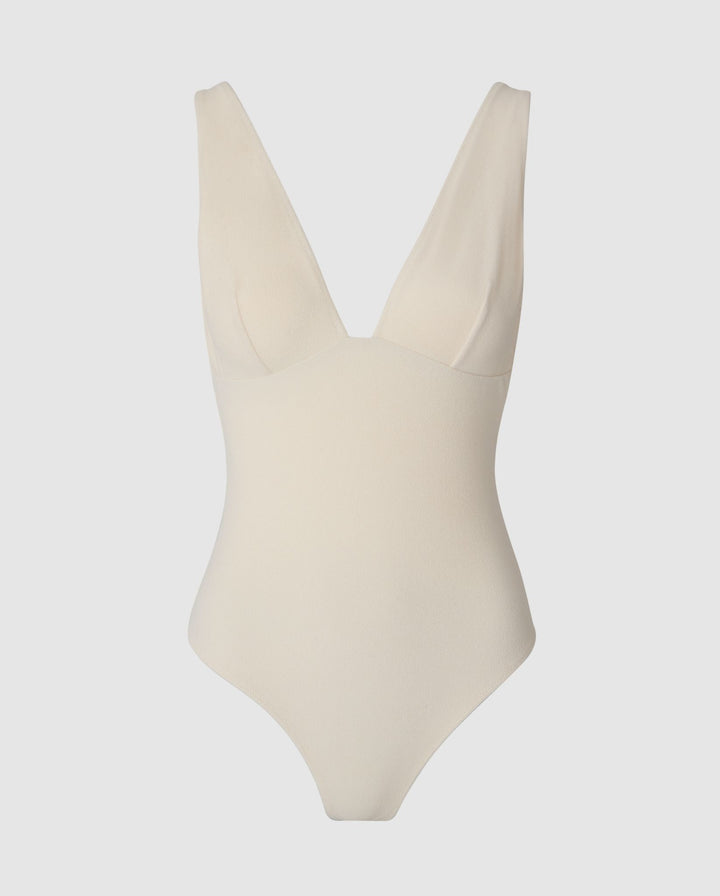 Plunge Swimsuit Cream