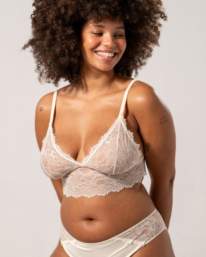 Lace Bralette Top Cream