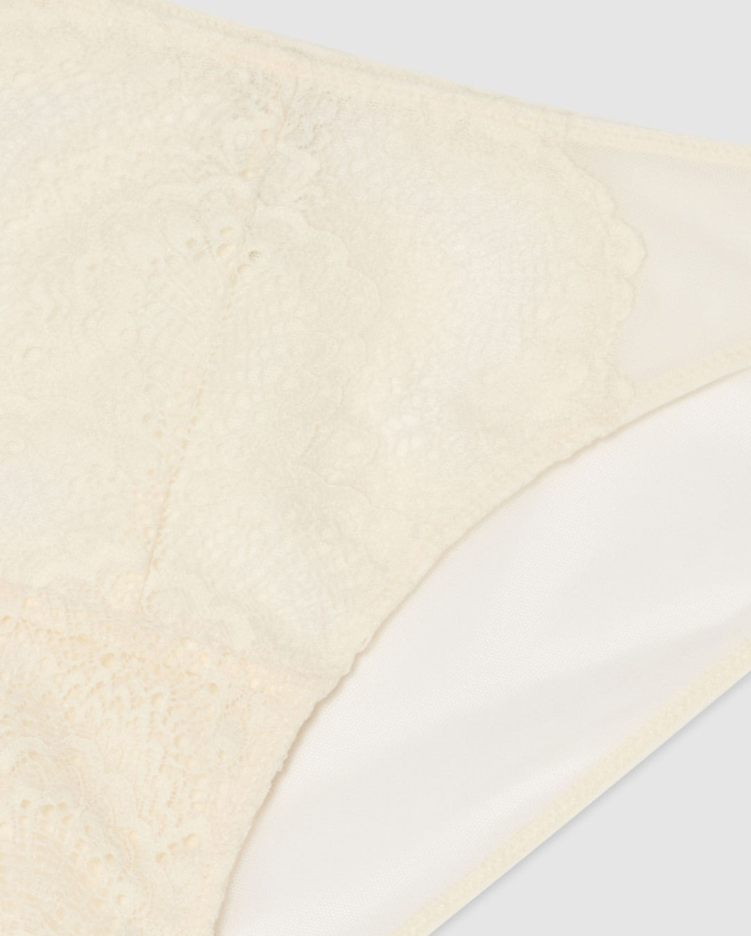 Lace Mesh Bikini Briefs Cream