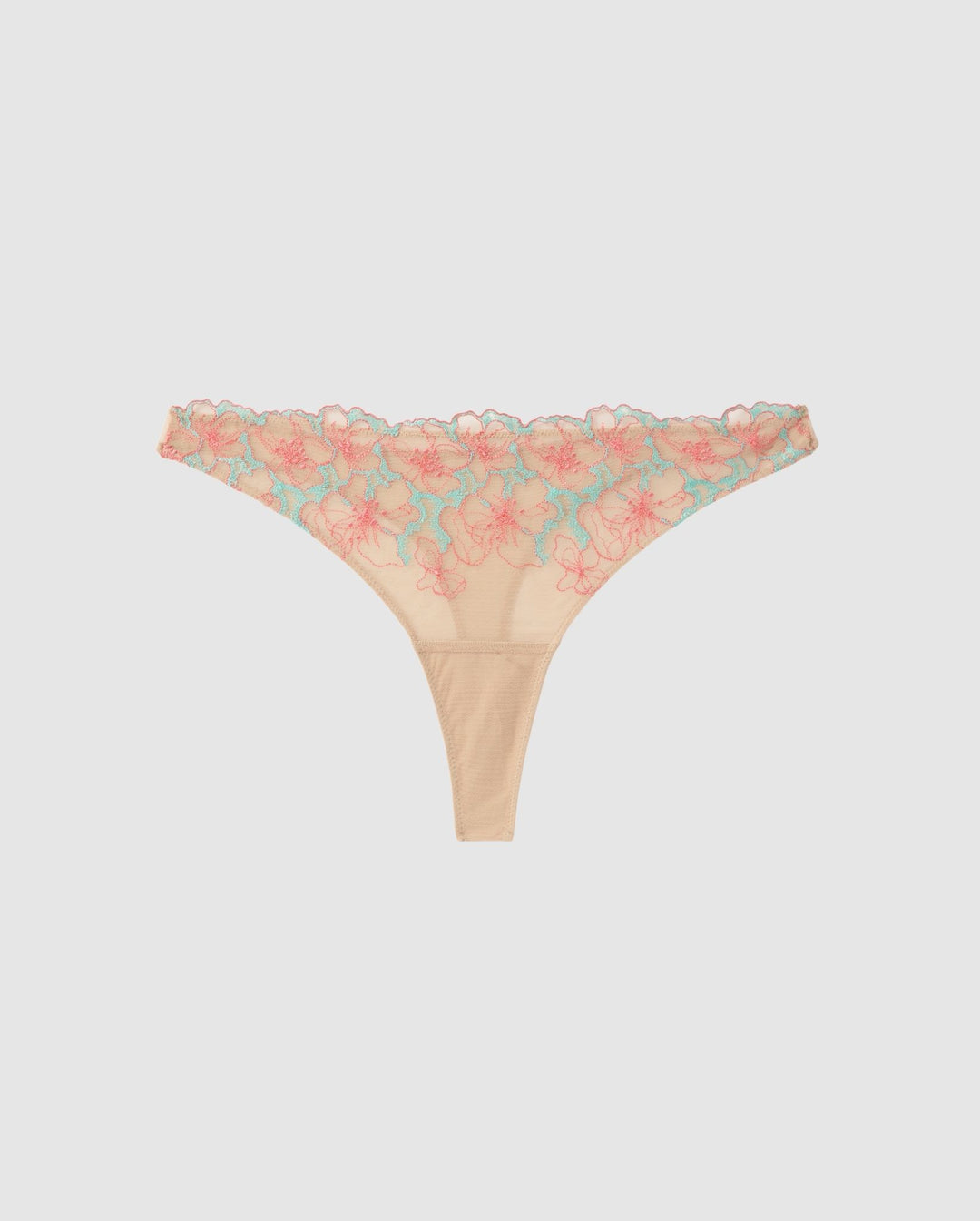 Mesh Thong Sand/Coral/Turquoise