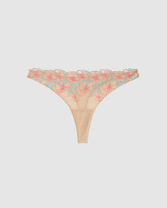 Mesh Thong Warm Nude/Coral/Turquoise