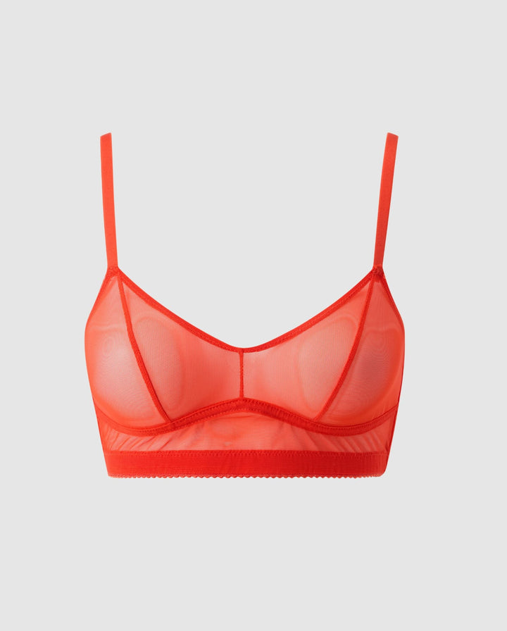 Mesh Balconette Fiery Red