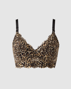 Lace Nursing Bralette Leopard