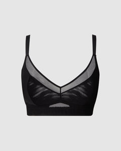 Mesh Support Bra Black