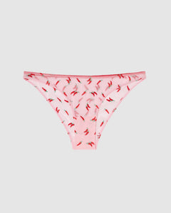 Mesh Bikini Briefs Powder Pink/Fiery Red