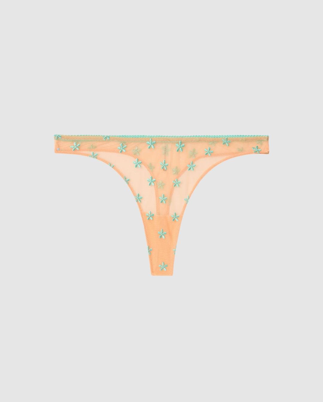 Mesh Thong Peach/Turquoise