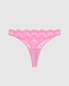 Lace Period Thong Candy Pink