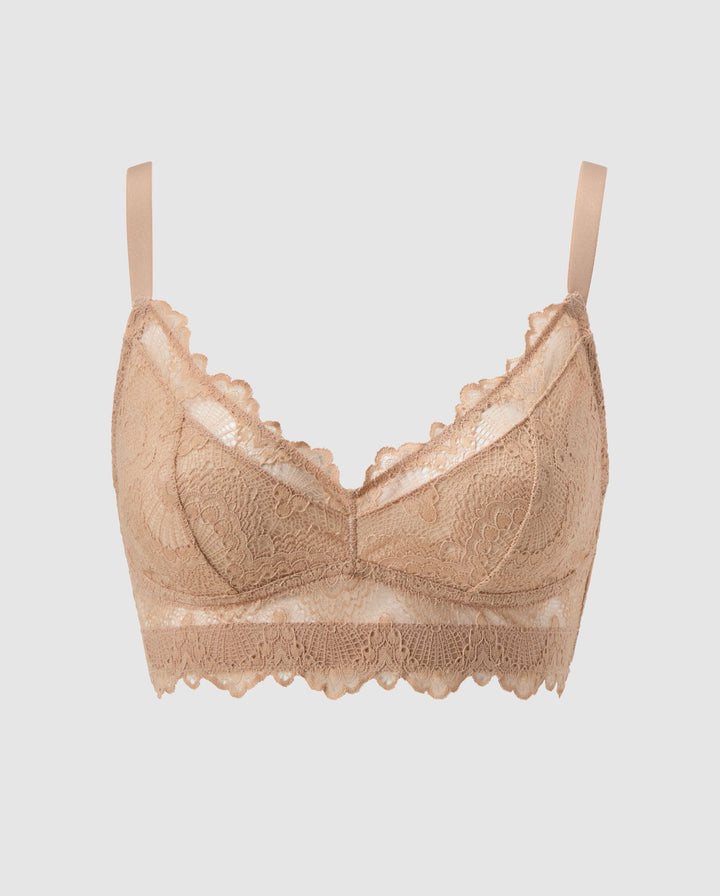 Lace Support Bra Warm Nude