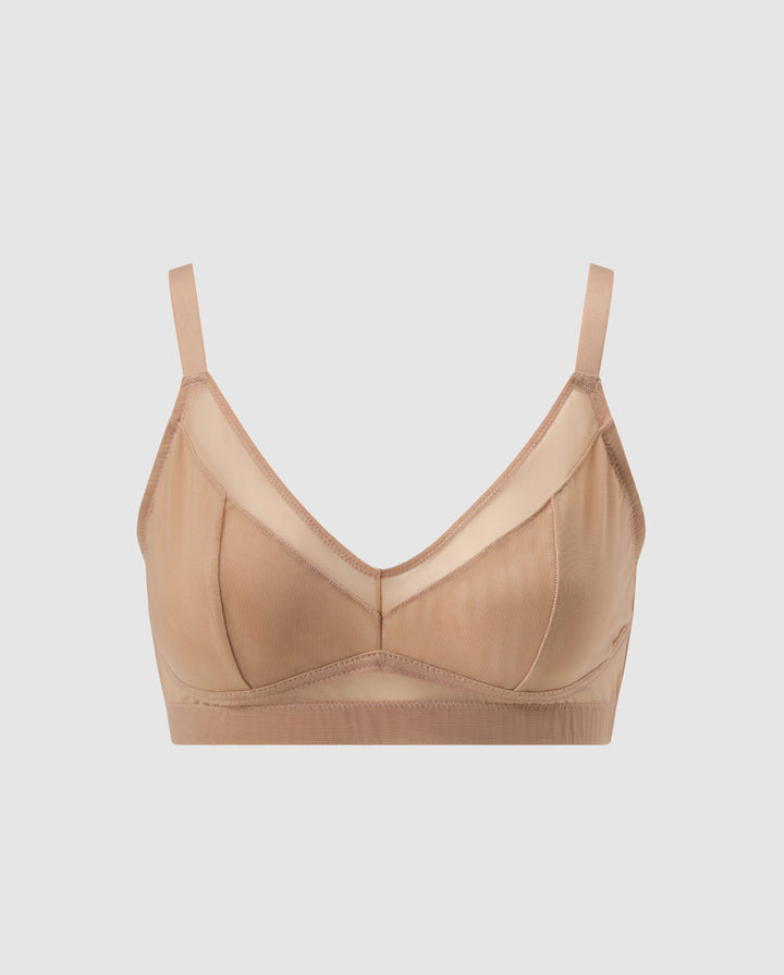 Mesh Support Bra Warm Nude