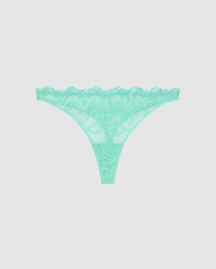 Lace Thong Turquoise