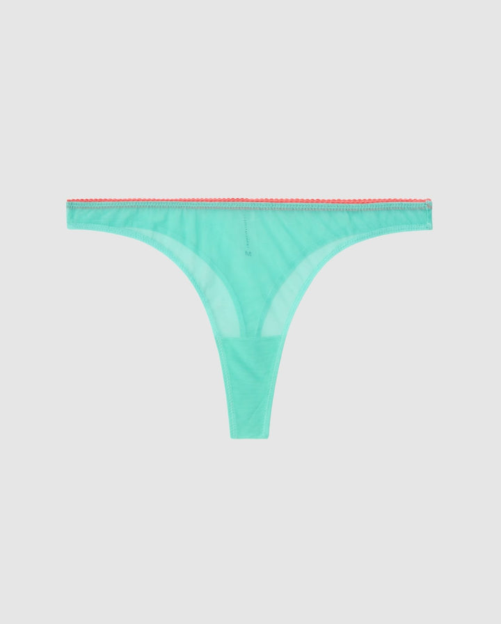 Mesh Thong Turquoise/Coral