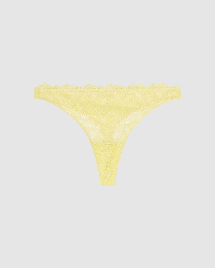 Lace Thong Light Yellow