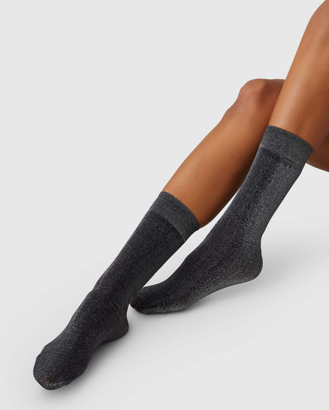 Ines Shimmery Socks Black