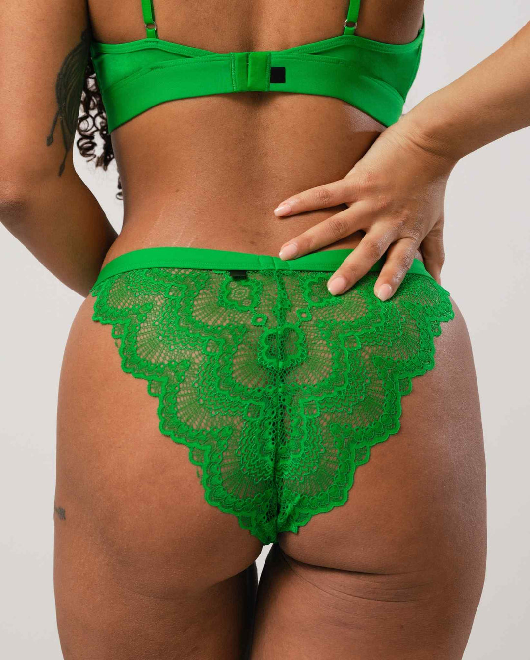 Buy EL ELGANTE Women's Neon Green Bikini Style Low Waist Full Coverage Panty  with Hide N Seek of Lace (S)