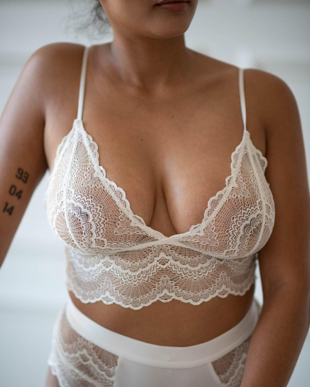 White Lace Breast Bandage See Through Bralette For Women Erotic