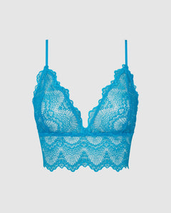 Lace Bralette Top Electric Blue