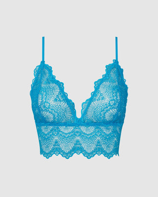 Jersey and lace bralette - Light blue - Ladies
