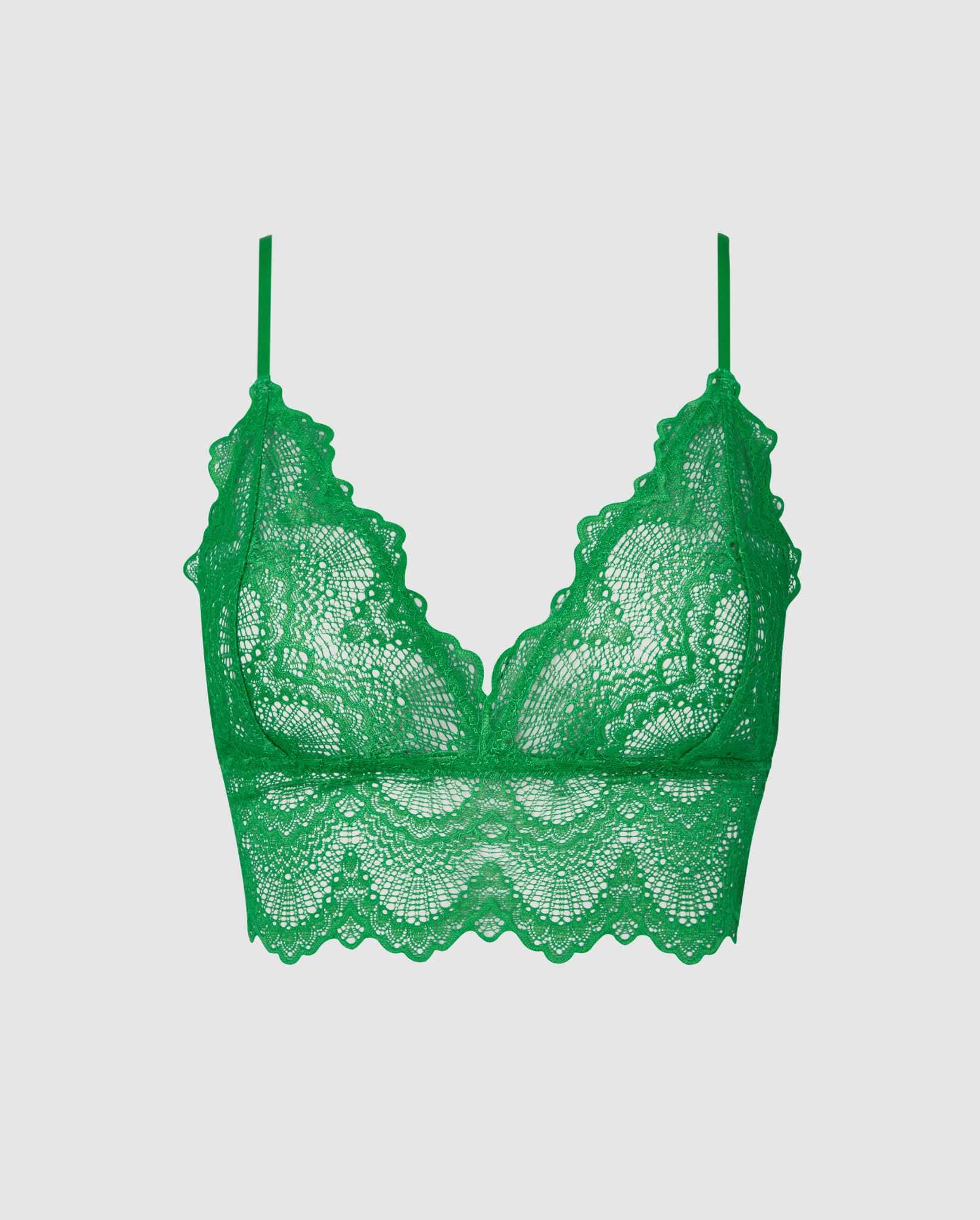 Green lace cheap bralette top