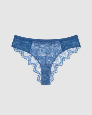 Buy BLACK & BLUE T-STRAP LOW-RISE LACY THONG SET for Women Online