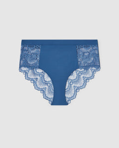 Lace Highwaist Briefs Faded Blue