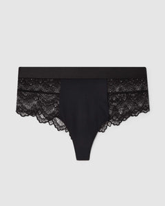 Lace Highwaist String 002 Black