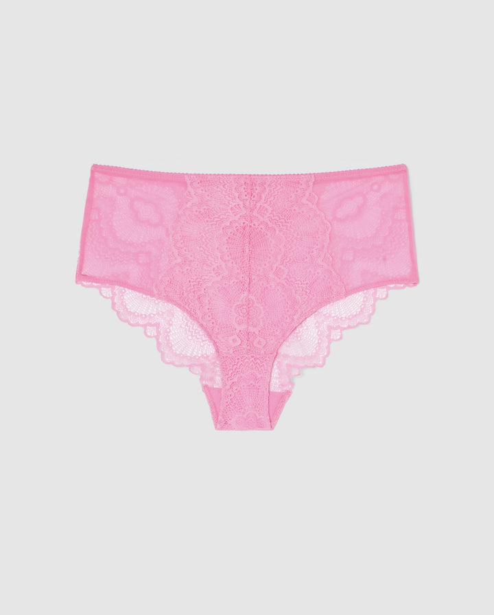 Lace Highwaist Briefs Candy Pink