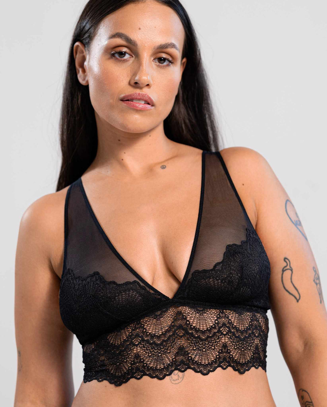 WOWENY Seamless Lace Mesh Bralettes Back Smoothing Bra