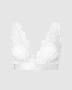 Lace Plunge Bralette Blanche