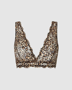 Lace Plunge Bralette Leopard