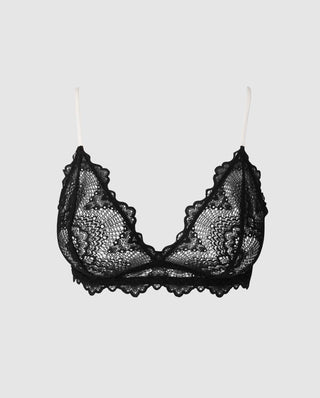Lace Triangle Bralette Black • Understatement Underwear