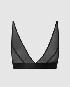 Mesh Plunge Bralette Black