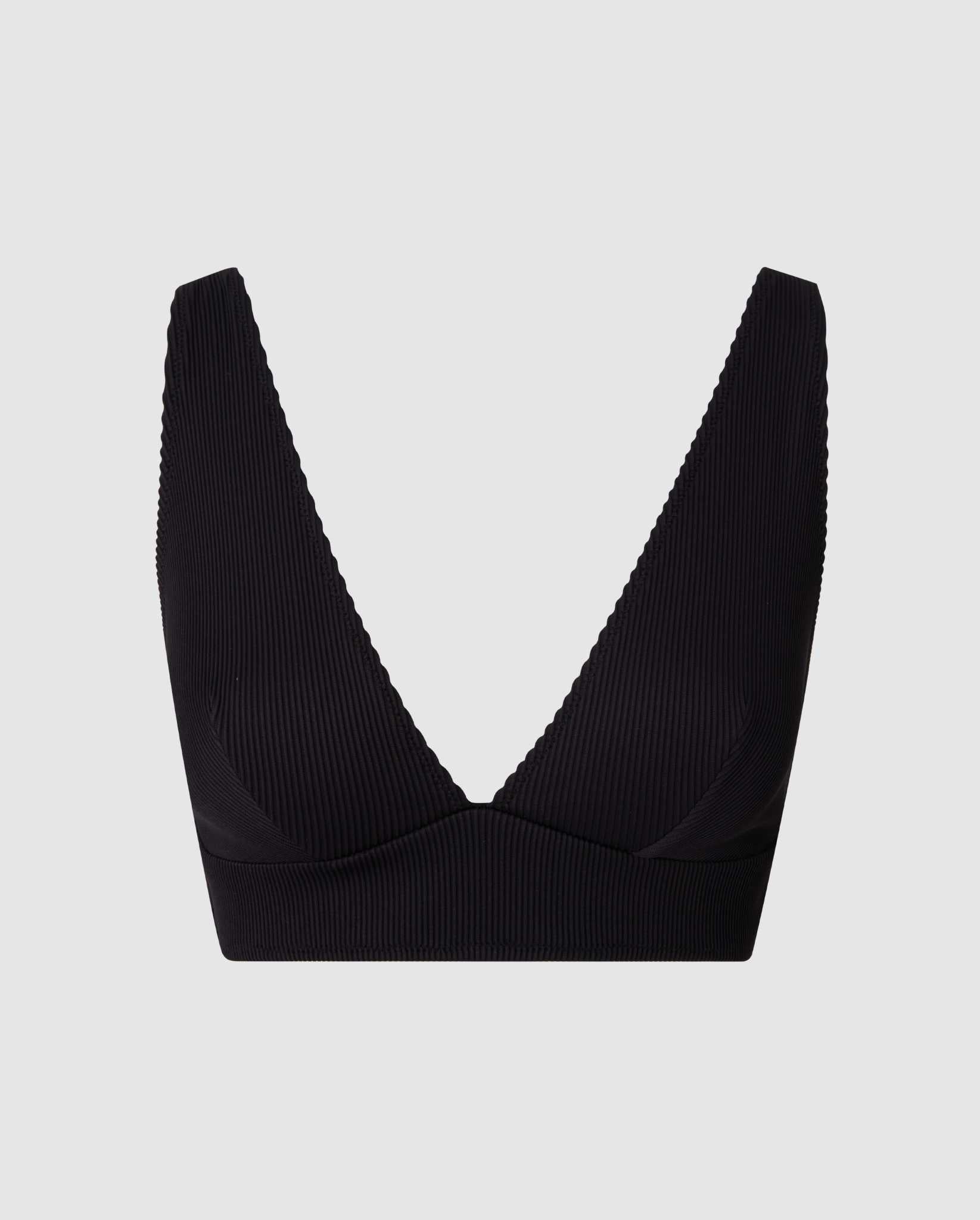 Black ribbed bikini top online