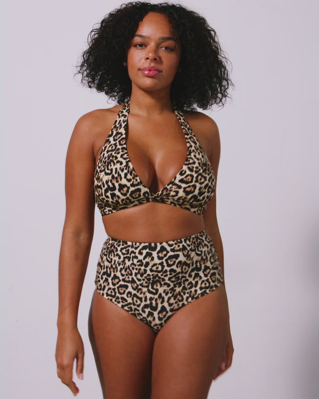 Halter Bikini Top Leopard