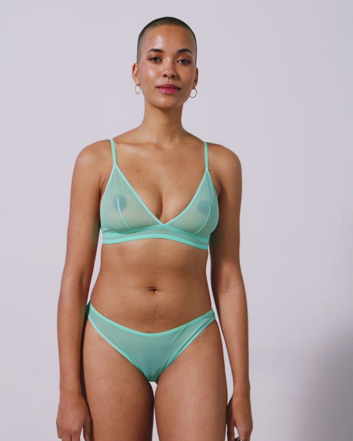 Mesh Bikini Briefs Turquoise