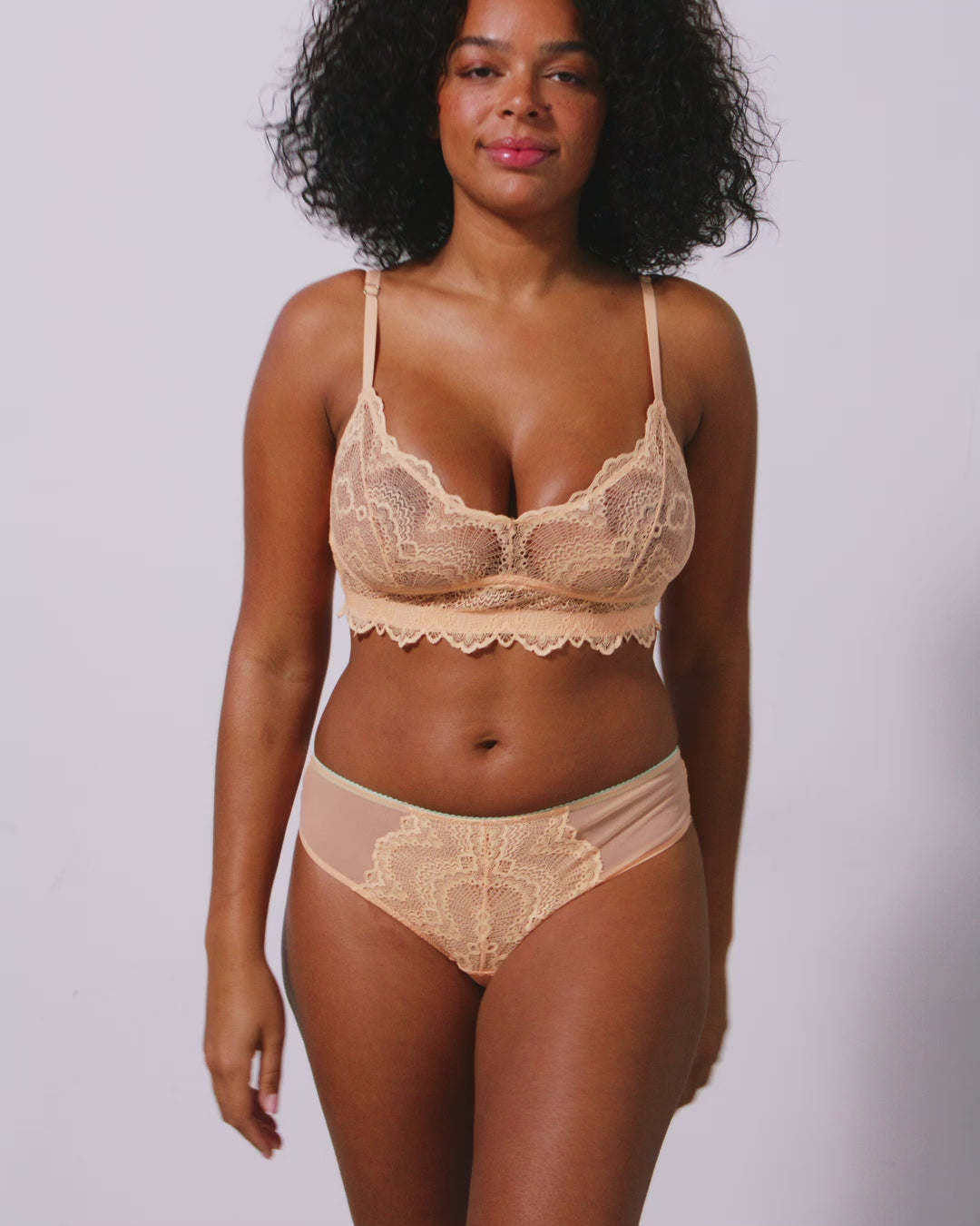 Lace Balconette Peach