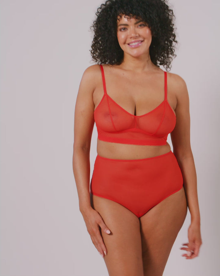 Mesh Balconette Fiery Red