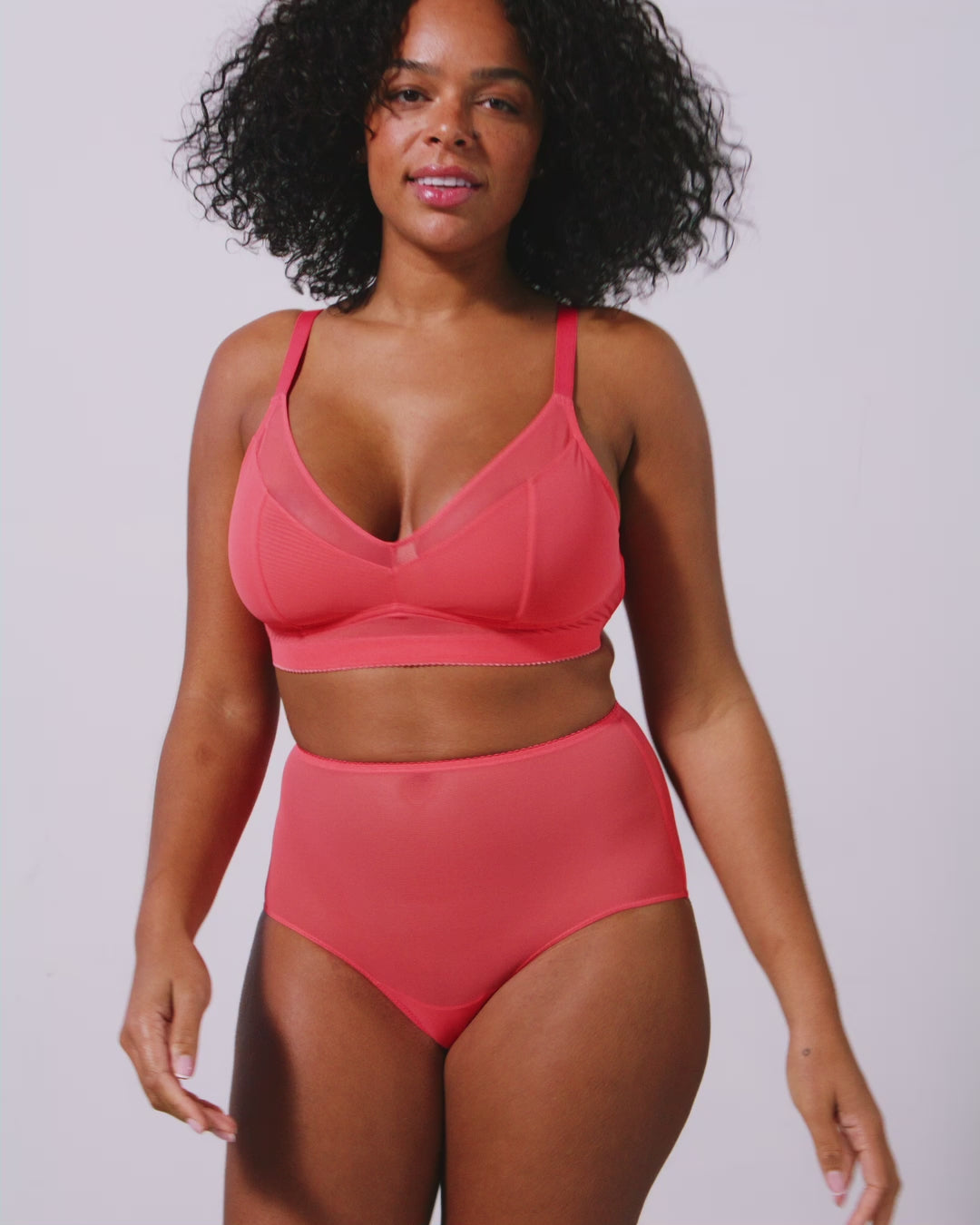 Mesh Highwaist Briefs Coral