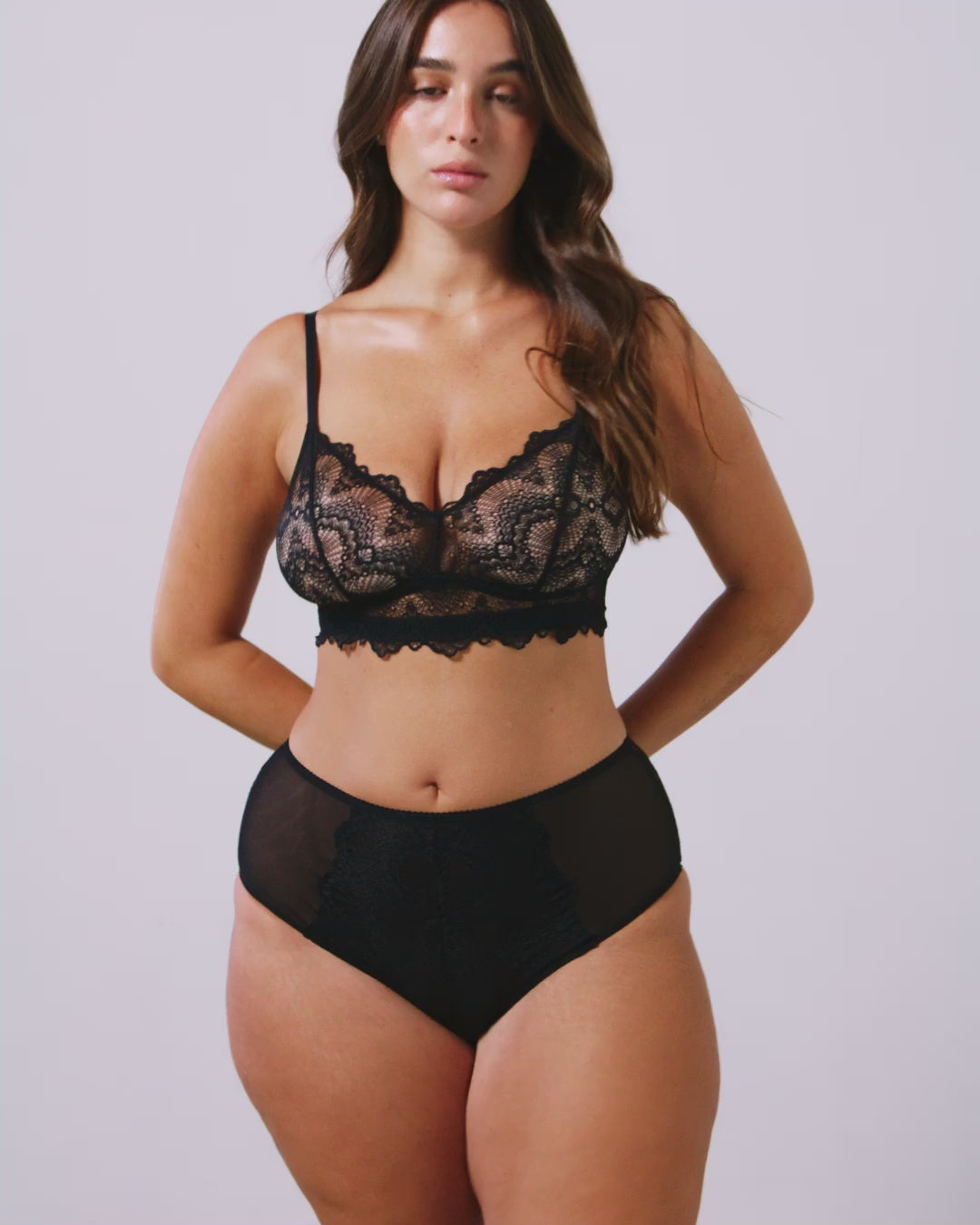 Lace Highwaist Briefs Black