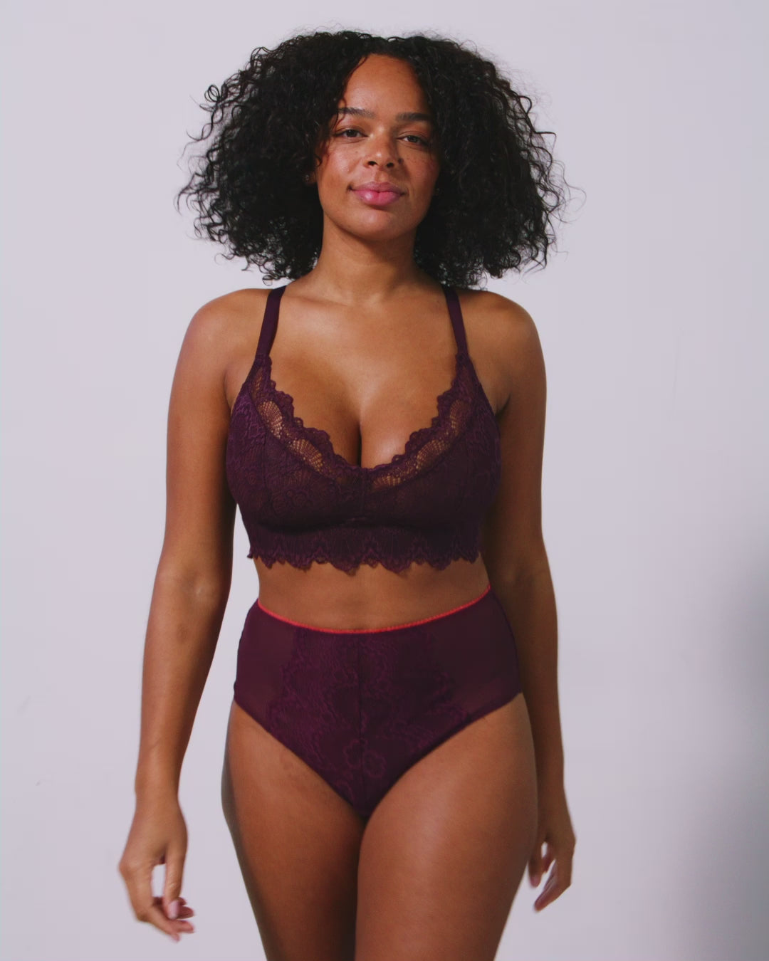 Lace Support Bra Cherry