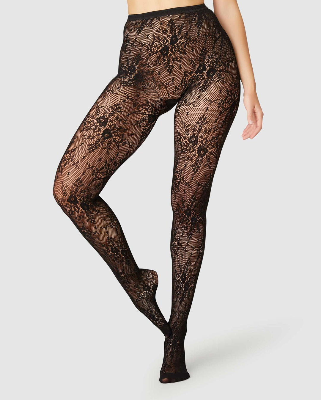 Rosa Lace Tights Black